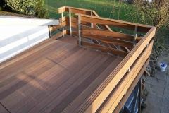 Anbau an eine vorhandene Terrasse - Belag und Geländer Bangkirai
